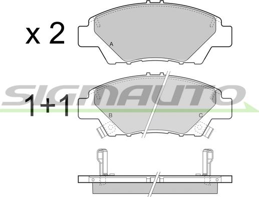 SIGMAUTO SPB446 - Тормозные колодки, дисковые, комплект autospares.lv