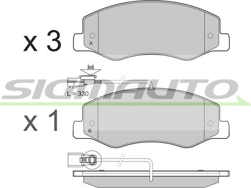 SIGMAUTO SPB440 - Тормозные колодки, дисковые, комплект autospares.lv