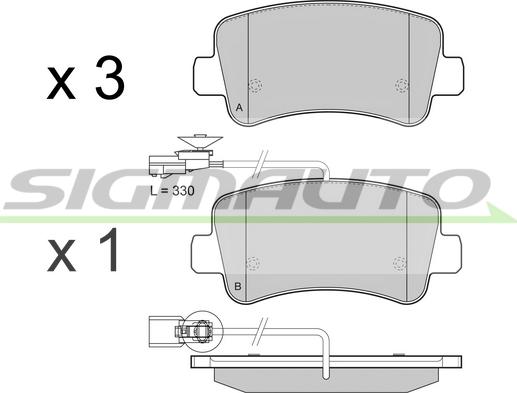 SIGMAUTO SPB441 - Тормозные колодки, дисковые, комплект autospares.lv