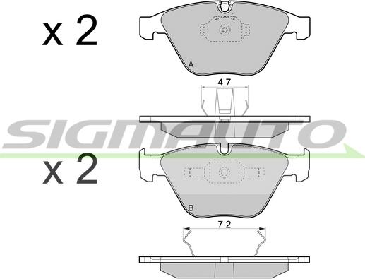 SIGMAUTO SPB454 - Тормозные колодки, дисковые, комплект autospares.lv