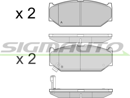 SIGMAUTO SPB455 - Тормозные колодки, дисковые, комплект autospares.lv