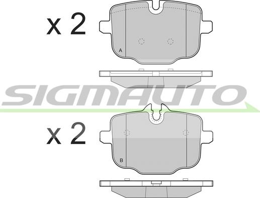 SIGMAUTO SPB450 - Тормозные колодки, дисковые, комплект autospares.lv