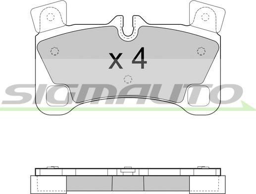 SIGMAUTO SPB458 - Тормозные колодки, дисковые, комплект autospares.lv