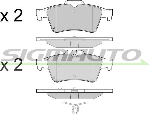 SIGMAUTO SPB465 - Тормозные колодки, дисковые, комплект autospares.lv