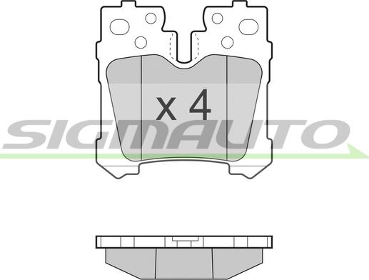 SIGMAUTO SPB463 - Тормозные колодки, дисковые, комплект autospares.lv