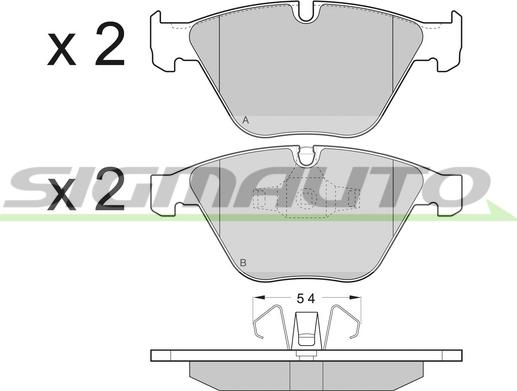 SIGMAUTO SPB403 - Тормозные колодки, дисковые, комплект autospares.lv