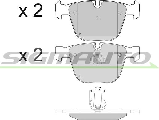 SIGMAUTO SPB410 - Тормозные колодки, дисковые, комплект autospares.lv