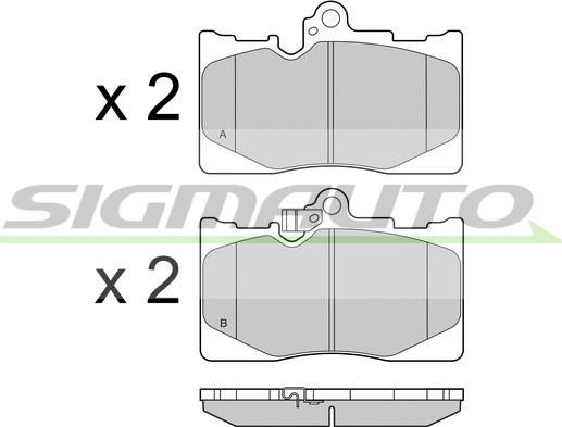 SIGMAUTO SPB418 - Тормозные колодки, дисковые, комплект autospares.lv