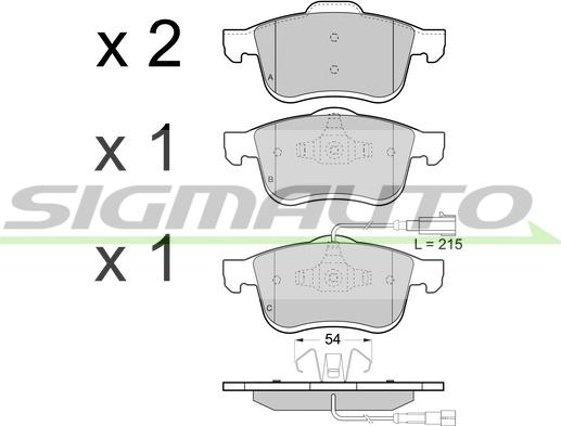 SIGMAUTO SPB413 - Тормозные колодки, дисковые, комплект autospares.lv