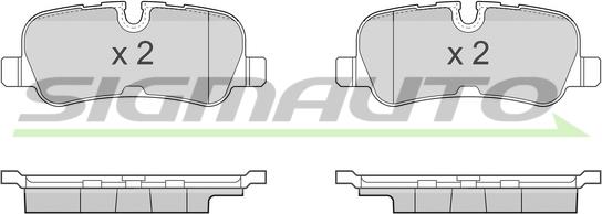 SIGMAUTO SPB417 - Тормозные колодки, дисковые, комплект autospares.lv