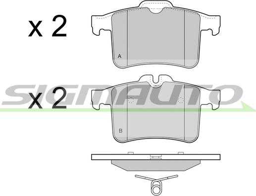 SIGMAUTO SPB484 - Тормозные колодки, дисковые, комплект autospares.lv