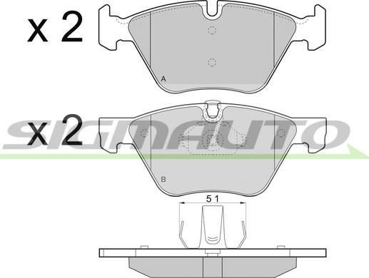 SIGMAUTO SPB488 - Тормозные колодки, дисковые, комплект autospares.lv