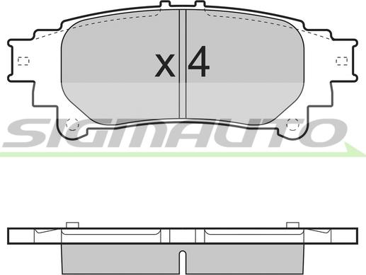 SIGMAUTO SPB482 - Тормозные колодки, дисковые, комплект autospares.lv