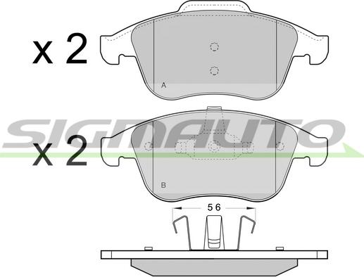 SIGMAUTO SPB431 - Тормозные колодки, дисковые, комплект autospares.lv