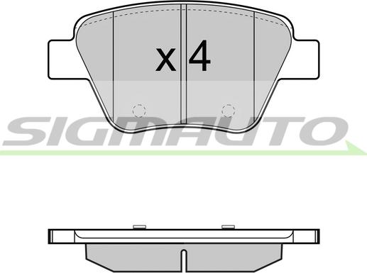 SIGMAUTO SPB429 - Тормозные колодки, дисковые, комплект autospares.lv