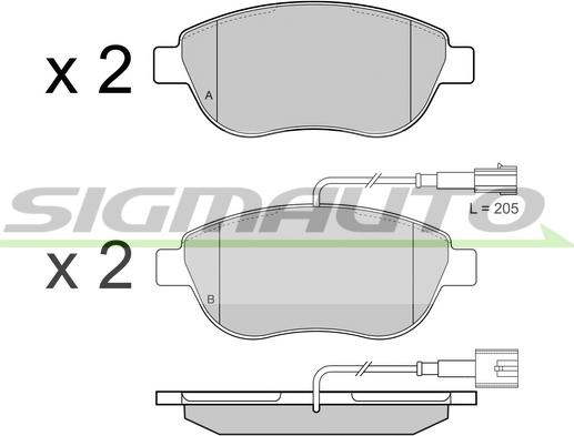 SIGMAUTO SPB426 - Тормозные колодки, дисковые, комплект autospares.lv