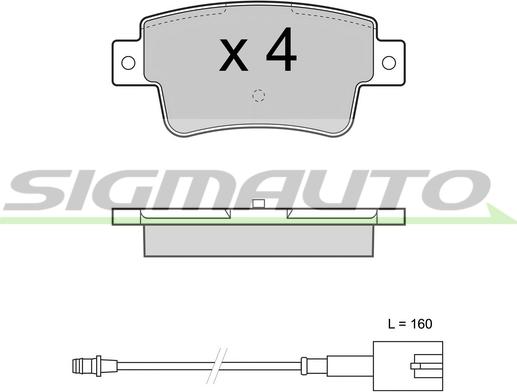 SIGMAUTO SPB427 - Тормозные колодки, дисковые, комплект autospares.lv