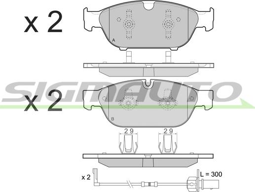 SIGMAUTO SPB476 - Тормозные колодки, дисковые, комплект autospares.lv