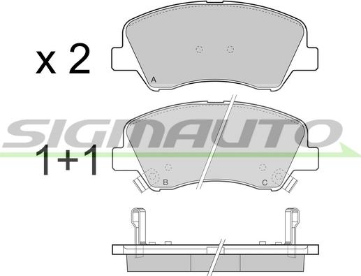 SIGMAUTO SPB470 - Тормозные колодки, дисковые, комплект autospares.lv