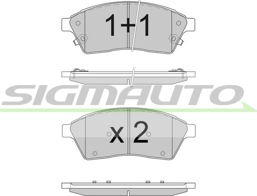 SIGMAUTO SPB595 - Тормозные колодки, дисковые, комплект autospares.lv