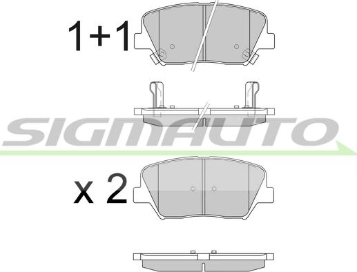 SIGMAUTO SPB596 - Тормозные колодки, дисковые, комплект autospares.lv