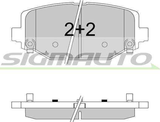 SIGMAUTO SPB544 - Тормозные колодки, дисковые, комплект autospares.lv