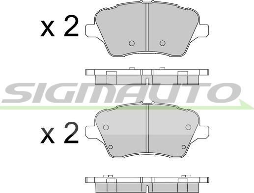 SIGMAUTO SPB545 - Тормозные колодки, дисковые, комплект autospares.lv