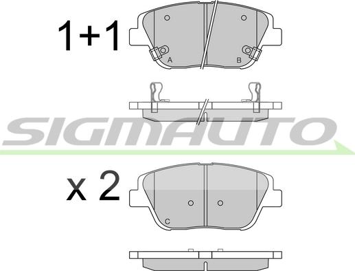 SIGMAUTO SPB548 - Тормозные колодки, дисковые, комплект autospares.lv