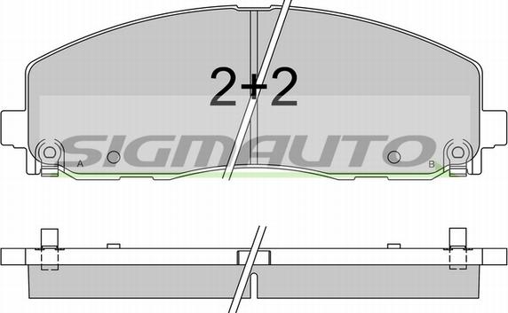 SIGMAUTO SPB543 - Тормозные колодки, дисковые, комплект autospares.lv