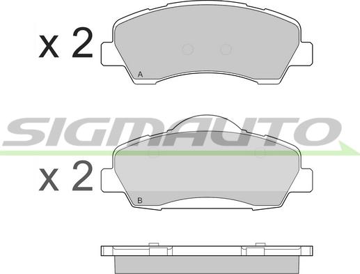 SIGMAUTO SPB559 - Тормозные колодки, дисковые, комплект autospares.lv