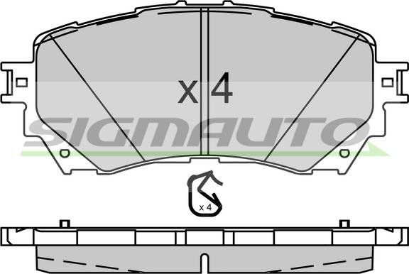 SIGMAUTO SPB554 - Тормозные колодки, дисковые, комплект autospares.lv