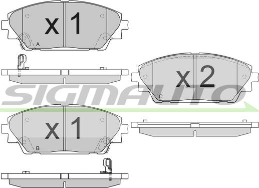 SIGMAUTO SPB556 - Тормозные колодки, дисковые, комплект autospares.lv