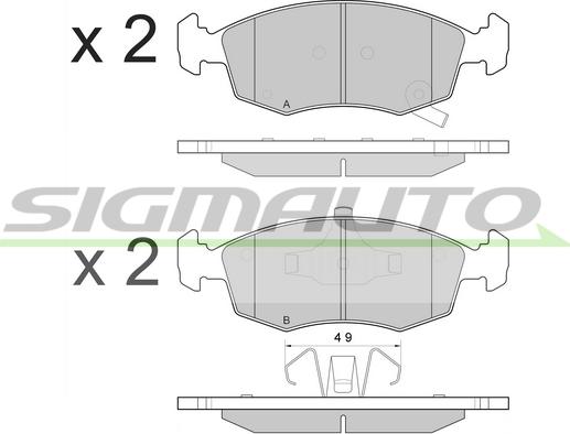 SIGMAUTO SPB553 - Тормозные колодки, дисковые, комплект autospares.lv