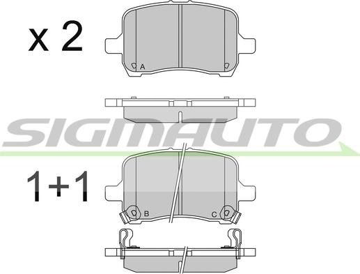 SIGMAUTO SPB566 - Тормозные колодки, дисковые, комплект autospares.lv