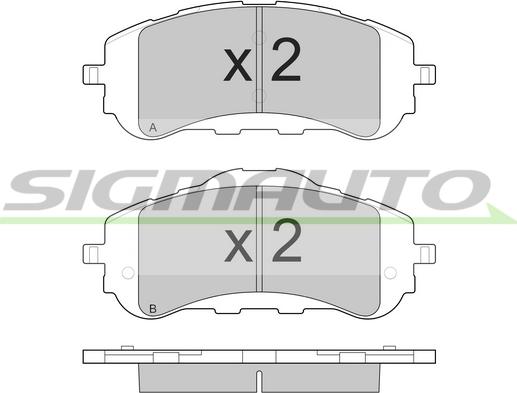 SIGMAUTO SPB560 - Тормозные колодки, дисковые, комплект autospares.lv