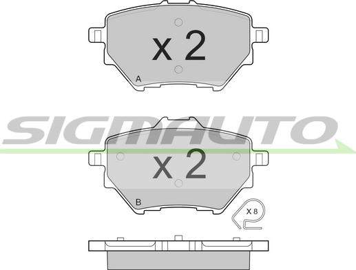 SIGMAUTO SPB561 - Тормозные колодки, дисковые, комплект autospares.lv