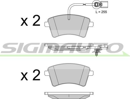 SIGMAUTO SPB562 - Тормозные колодки, дисковые, комплект autospares.lv