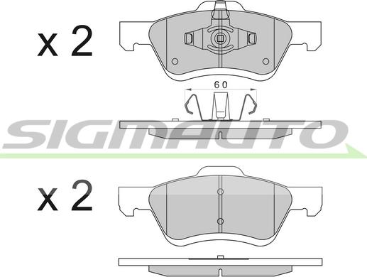 SIGMAUTO SPB567 - Тормозные колодки, дисковые, комплект autospares.lv