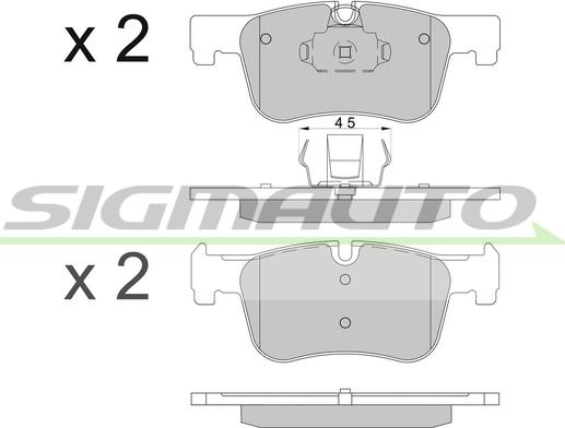 SIGMAUTO SPB503 - Тормозные колодки, дисковые, комплект autospares.lv