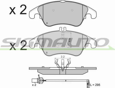 SIGMAUTO SPB515 - Тормозные колодки, дисковые, комплект autospares.lv