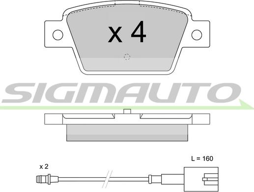 SIGMAUTO SPB511 - Тормозные колодки, дисковые, комплект autospares.lv