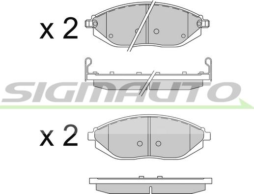 SIGMAUTO SPB513 - Тормозные колодки, дисковые, комплект autospares.lv