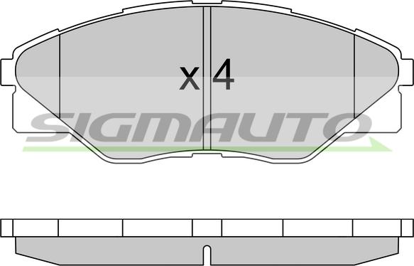 SIGMAUTO SPB586 - Тормозные колодки, дисковые, комплект autospares.lv