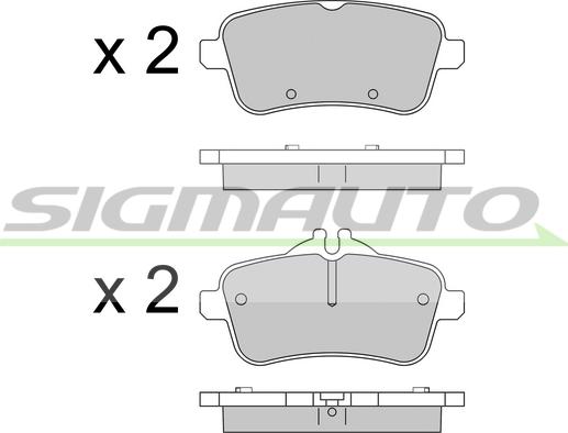 SIGMAUTO SPB539 - Тормозные колодки, дисковые, комплект autospares.lv