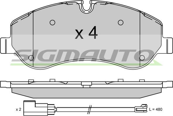 SIGMAUTO SPB525 - Тормозные колодки, дисковые, комплект autospares.lv