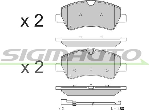 SIGMAUTO SPB526 - Тормозные колодки, дисковые, комплект autospares.lv