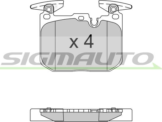 SIGMAUTO SPB522 - Тормозные колодки, дисковые, комплект autospares.lv