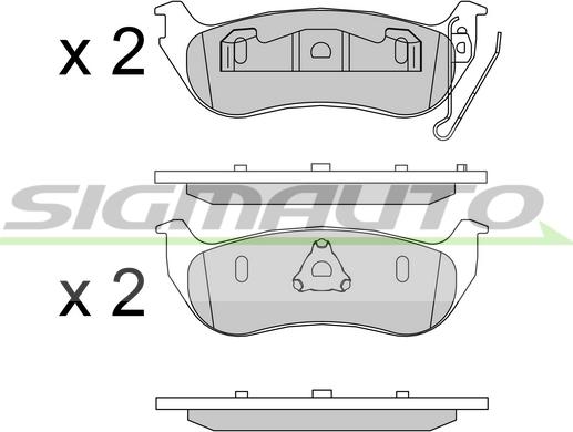 SIGMAUTO SPB576 - Тормозные колодки, дисковые, комплект autospares.lv