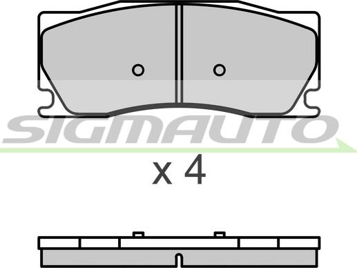 SIGMAUTO SPB698 - Тормозные колодки, дисковые, комплект autospares.lv