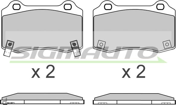 SIGMAUTO SPB649 - Тормозные колодки, дисковые, комплект autospares.lv